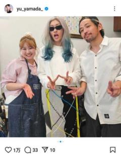 山田優、ニューヘアーがマーメードみたいと話題「すげぇ!!」「かっこよっー!!」「ファンキー優さん!!」のイメージ画像