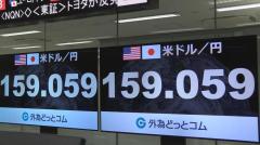 【速報】円相場1ドル＝159円台に 為替介入あった4月末以来 約2か月ぶりの円安水準のイメージ画像