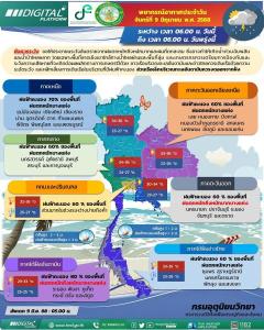 【2025年6月9日の天気】タイ東部・南部西岸で非常に激しい雨の恐れ～高波・鉄砲水・冠水に警戒をのイメージ画像