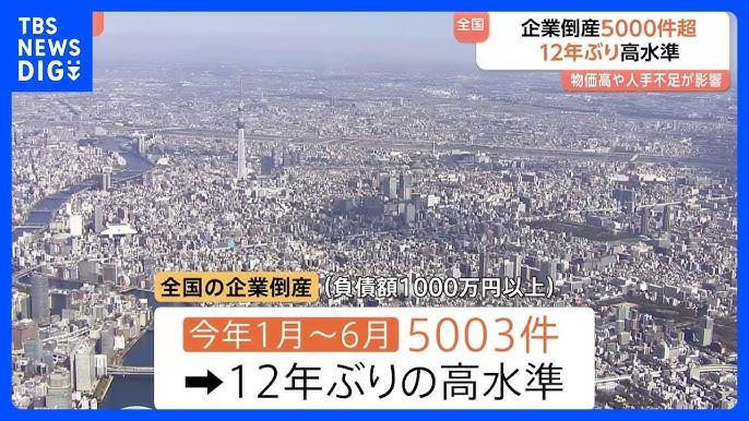 2025年上半期の企業倒産5003件 12年ぶりの多さ 資材高騰や後継者不足で建設業の倒産986件