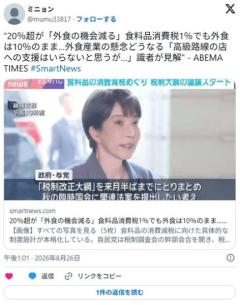 【消費減税】世論調査で20％超が「外食機会減る」 過半数が「支援必要」と回答…外食産業の懸念どうなるのイメージ画像