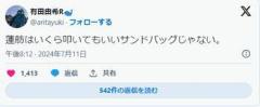 リベラル「蓮舫はいくら叩いてもいいサンドバッグじゃない！」→過去のツイートが掘り出されるのイメージ画像