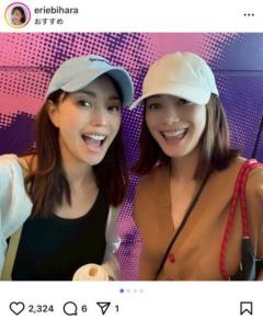 “45歳美人すぎる双子姉妹”蛯原英里＆友里との2ショット公開に反響「姉妹そっくり」「かわいい姉妹」