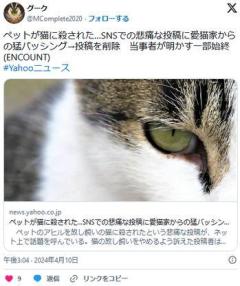 【群馬】「お前が悪い。むしろ猫こそ被害者」ペットが猫に殺された…SNSでの悲痛な投稿に愛猫家からの猛バッシング→投稿を削除のイメージ画像