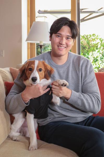 大谷翔平選手、愛犬・デコピンの豪華誕生日ショット公開「鼻クリーム可愛すぎる」「ケーキがオシャレ」と反響