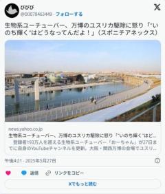 生物系ユーチューバー、万博のユスリカ駆除に怒り 「“いのち輝く”はどうなってんだよ！」のイメージ画像