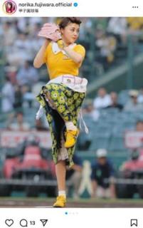 藤原紀香、甲子園で“サザエさん”姿でファーストピッチ！17歳からの深い繋がりにファン感動