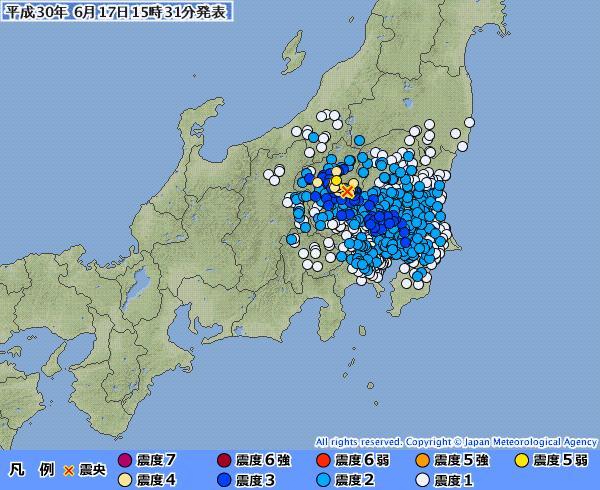 群馬県南部でM4.7の地震 渋川市で震度5弱