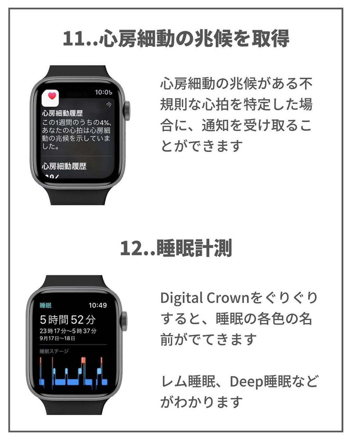 Apple Watchの新機能　心房細動の兆候を取得と睡眠計測