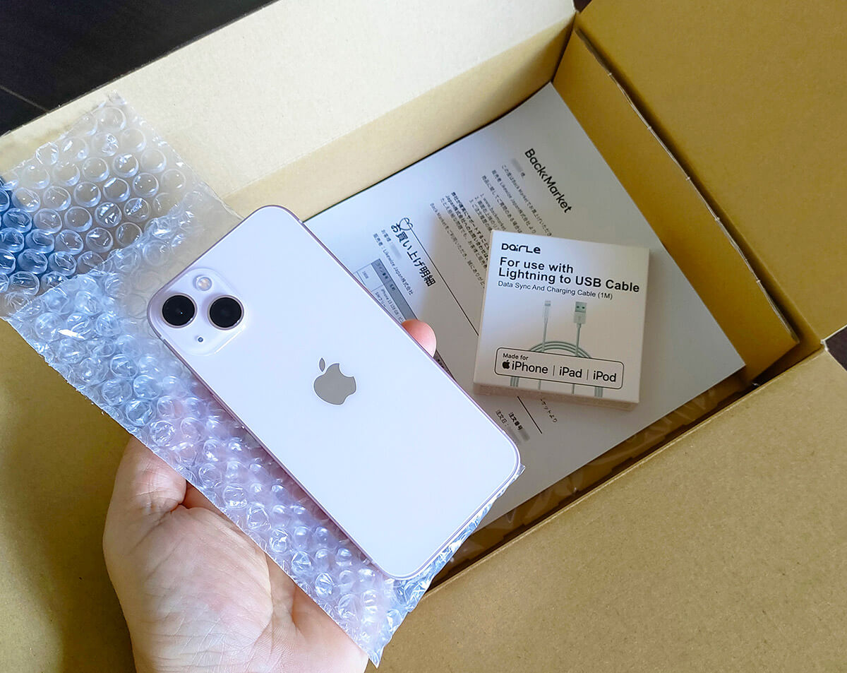 筆者がBack Marketで購入したiPhone 13