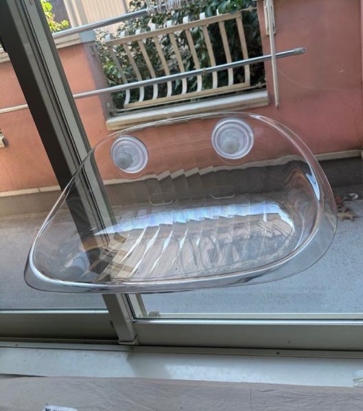 吸盤付きの猫用透明ハンモック