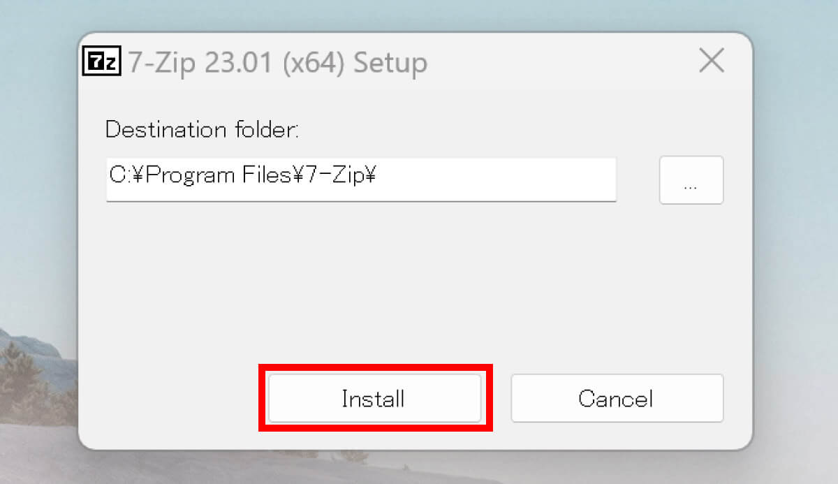 ãWindows10ã»11å
±éã 7-Zipã®ã€ã³ã¹ããŒã«æ¹æ³2