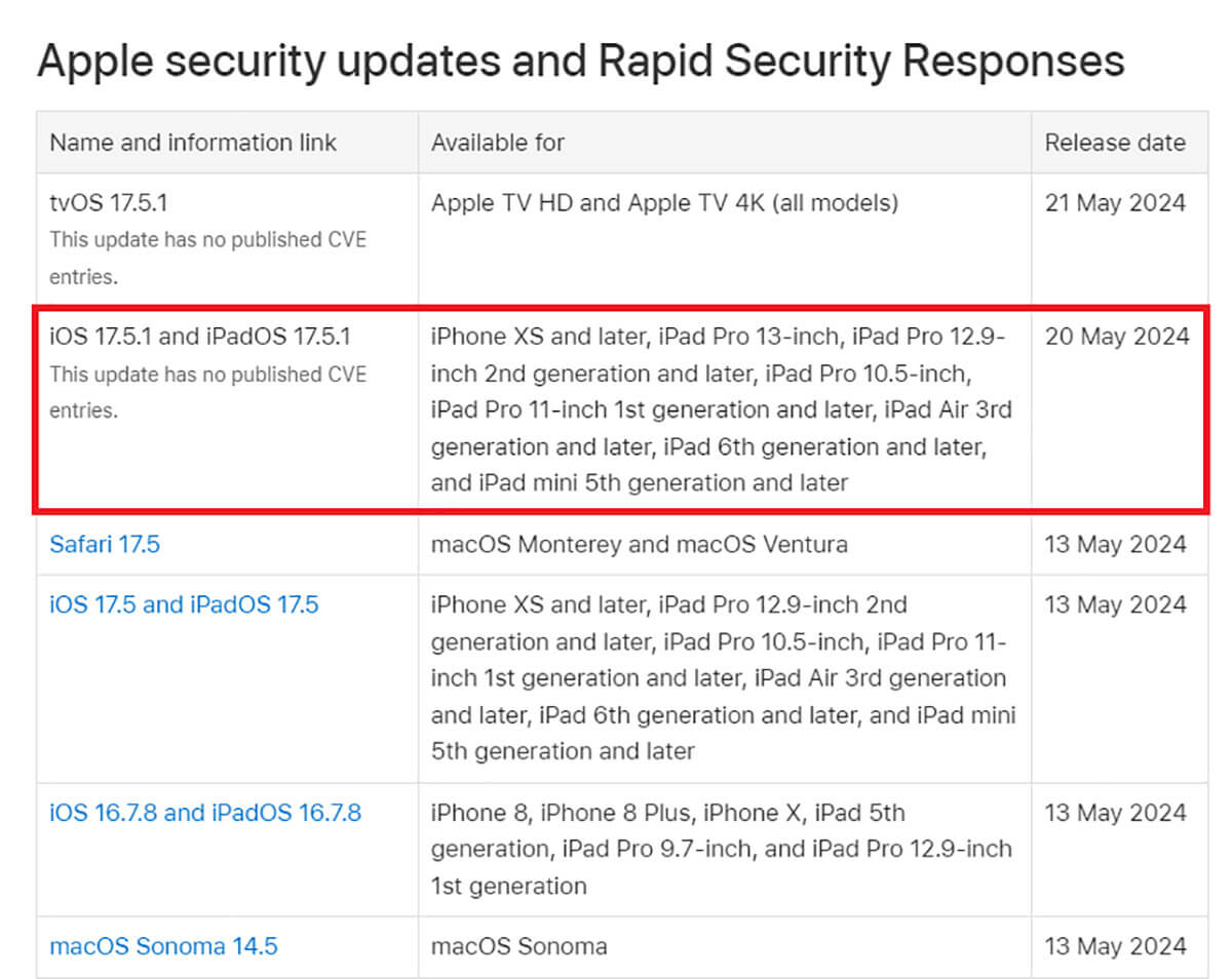 「iOS 17.5.1」では過去に削除した写真が再表示される問題を解決！2