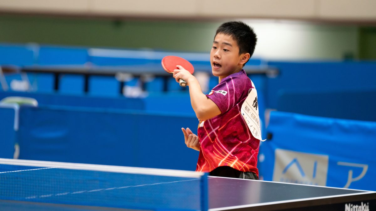 写真:横田颯(石田卓球クラブ・福岡)/撮影:ラリーズ編集部