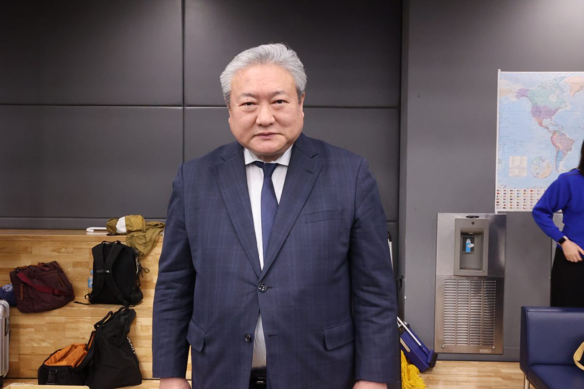 写真:日本学生卓球連盟理事長 板垣賢一氏/撮影:ラリーズ編集部