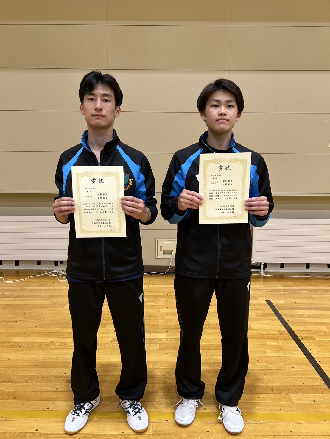 写真:菊原琉音/佐藤泰河(札幌大学)/提供:北海道学生卓球連盟