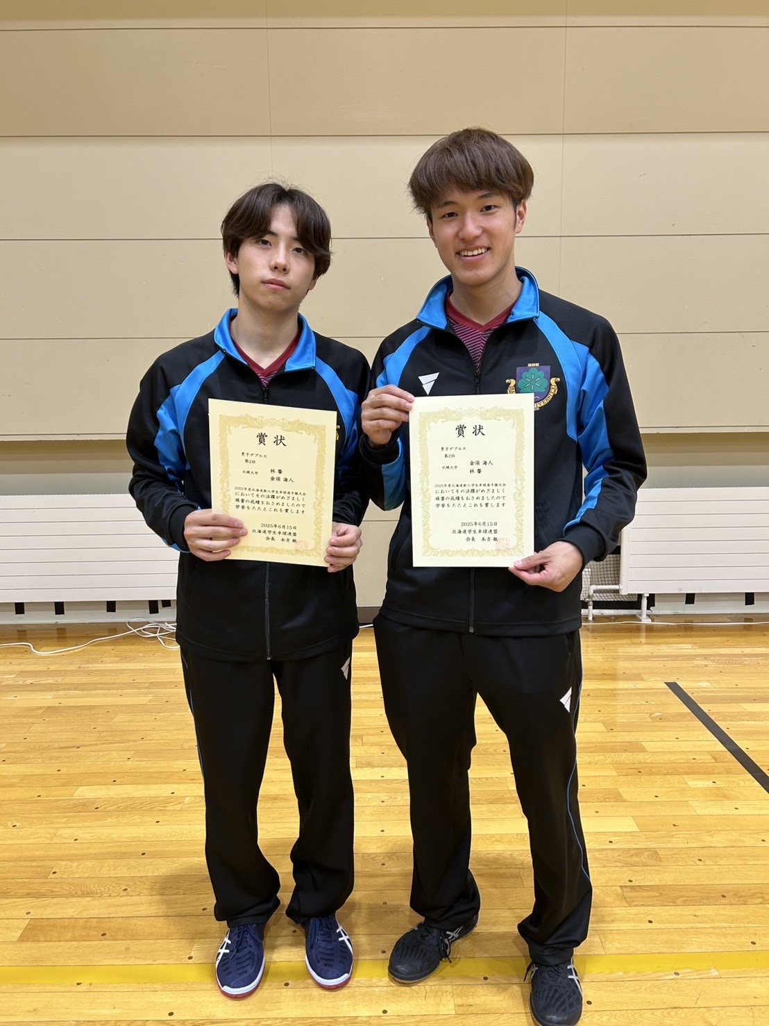写真:金須海人/林馨(札幌大学)/提供:北海道学生卓球連盟
