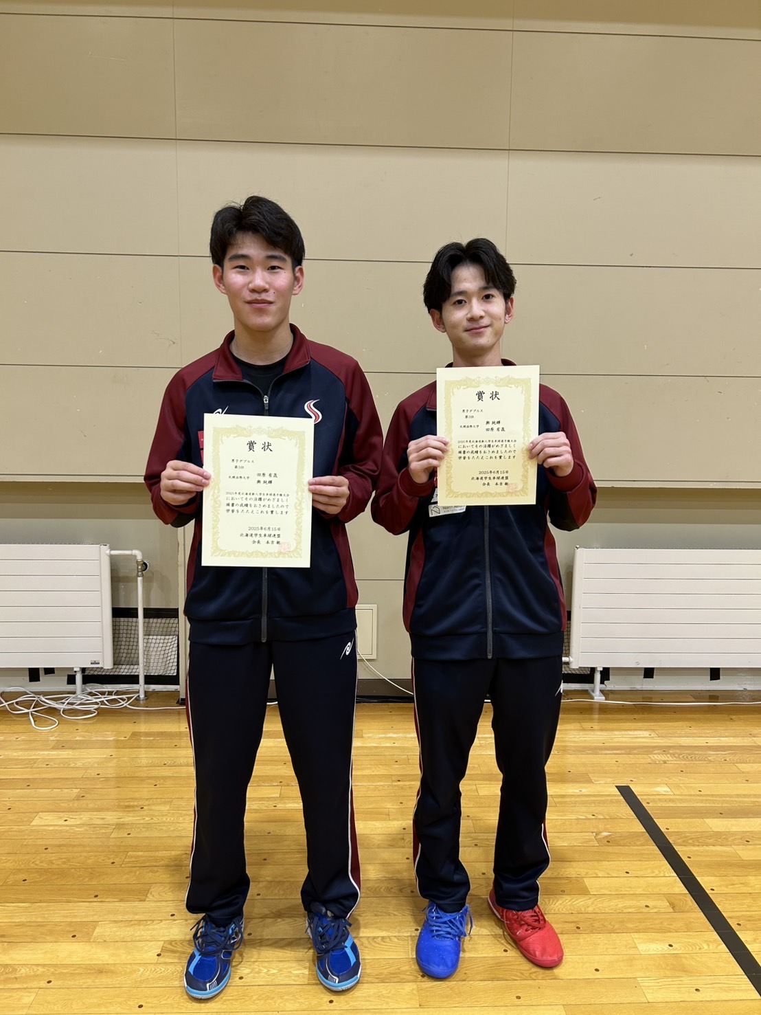 写真:與純輝/田原有晟(札幌国際大学)/提供:北海道学生卓球連盟